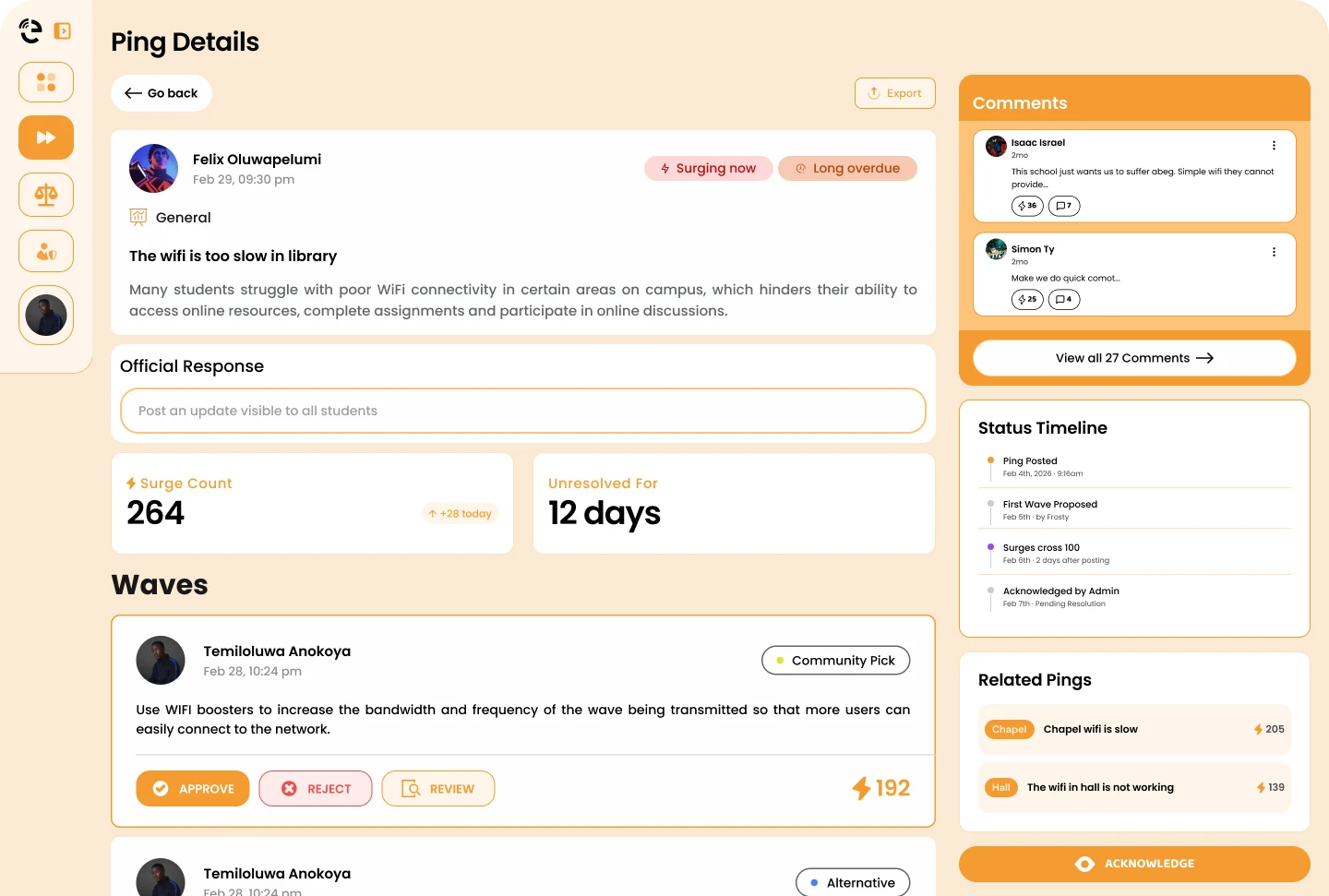 Ping Detail dashboard preview